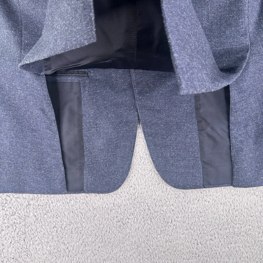 Eddy Monetti 52R Navy Heather Wool Camel Hair Silk Sport Coat‎ Blazer Italy
